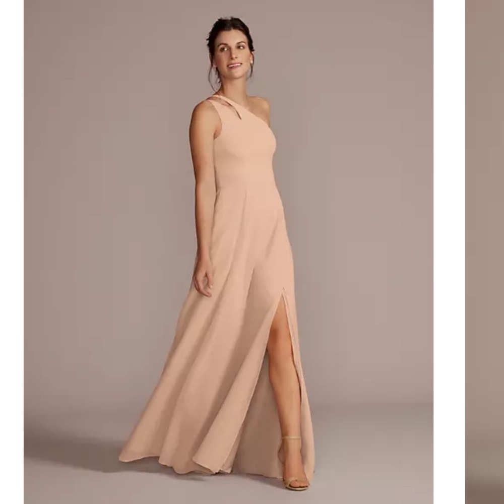 CELEBRATE DB STUDIO Chiffon One-Shoulder Cutout Bridesmaid Dress 2